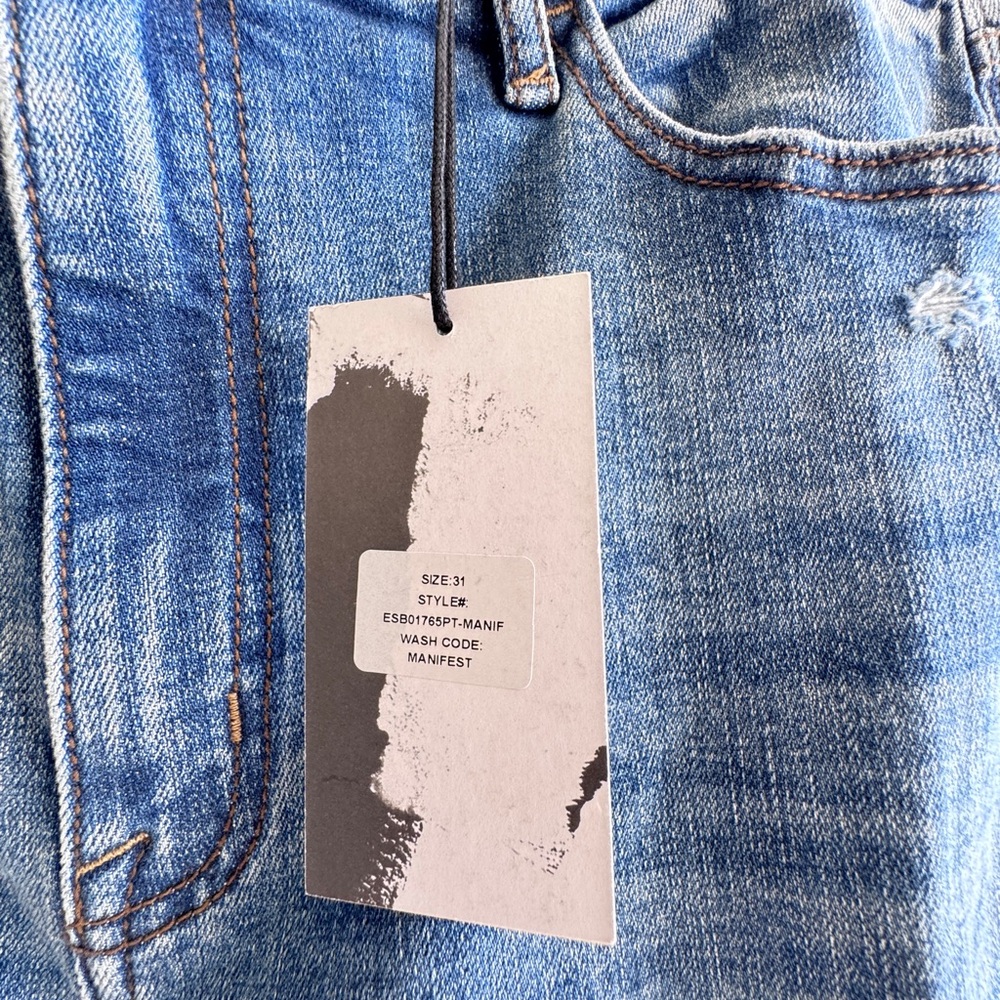 Stitch Fix. Brand: Vigoss. Blue Flare & Wide Leg Jeans with Distressing - Picture 4 of 15
